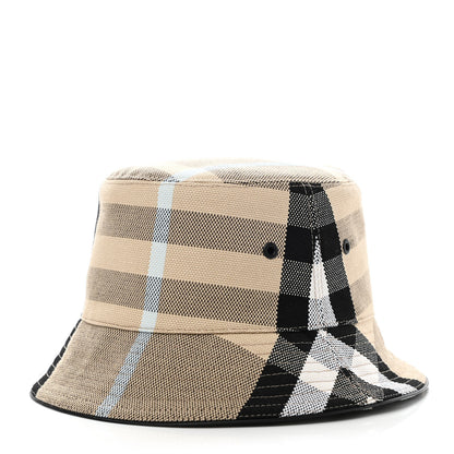 Burberry Cotton Canvas Giant Check Bucket Hat S Dusty Sand 1 of 10