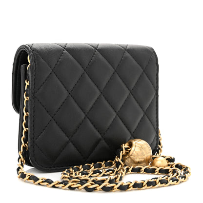 Chanel Lambskin Quilted Pearl Crush Flap With Chain Black 3 of 10