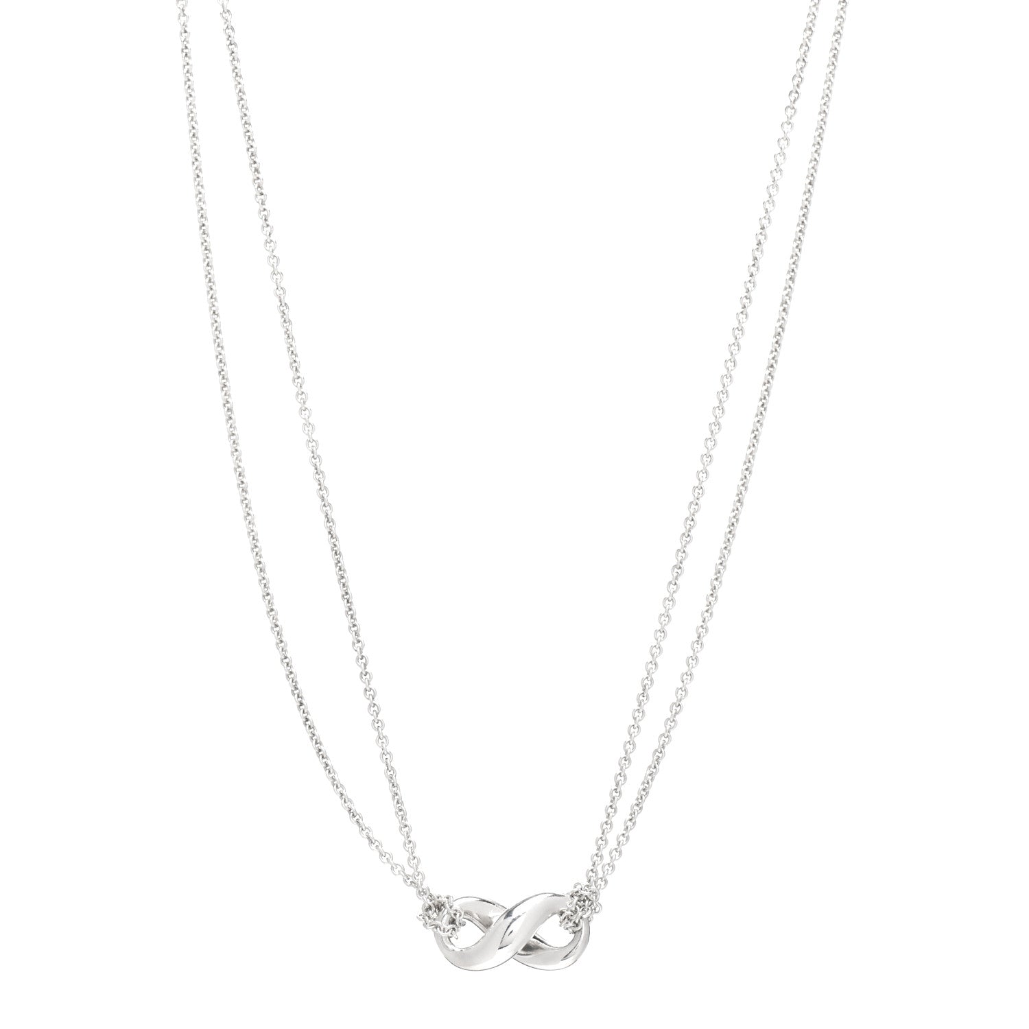 Tiffany Sterling Silver Figure 8 Pendant Necklace 1 of 4