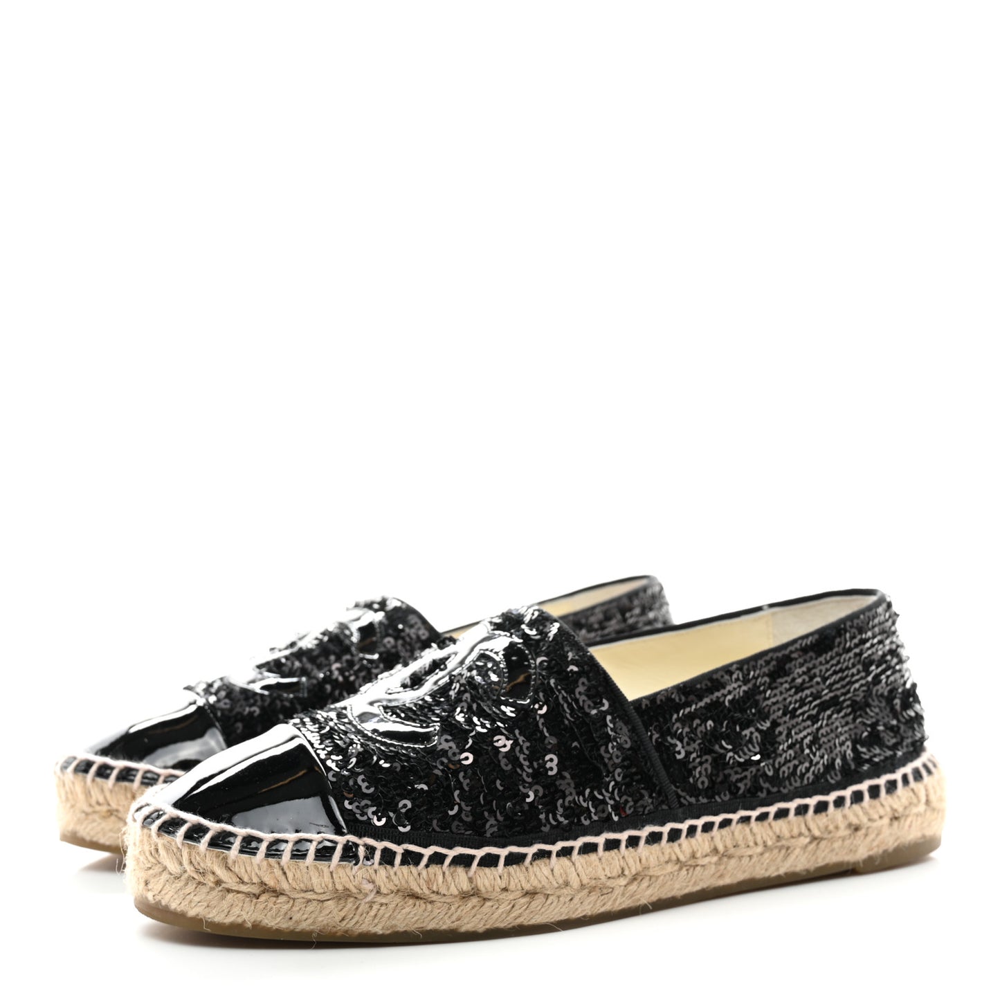 Patent Sequin CC Espadrilles 38 Black