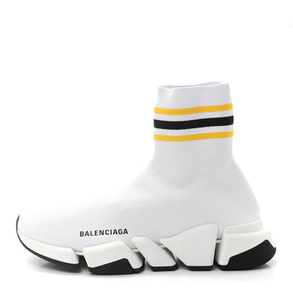 Balenciaga Technical 3D Recycled Knit Striped Womens Speed 2.0 Sneakers 39 White Multicolor 1 of 8