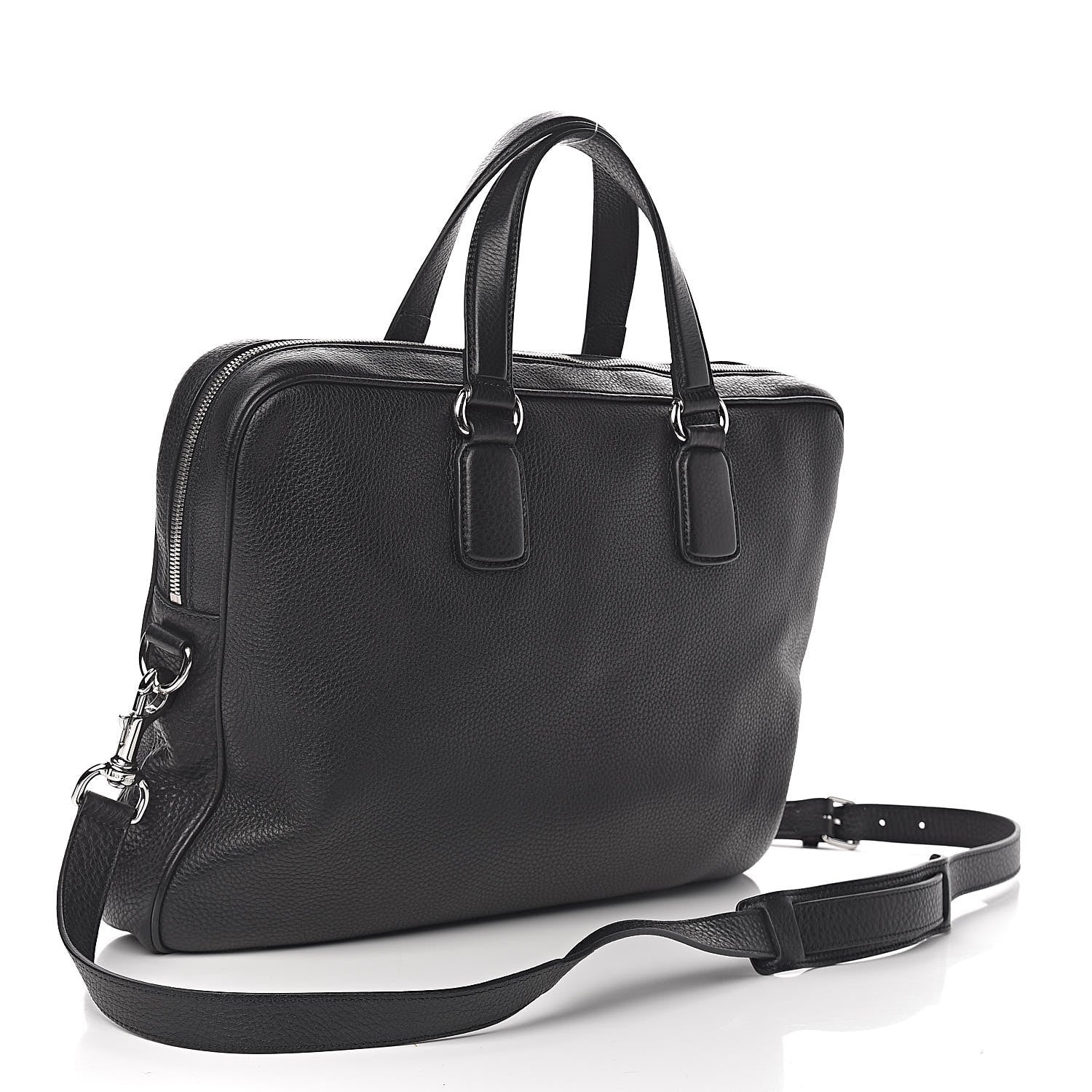 Gucci Pebbled Calfskin Large Soho Briefcase Black 3 of 10