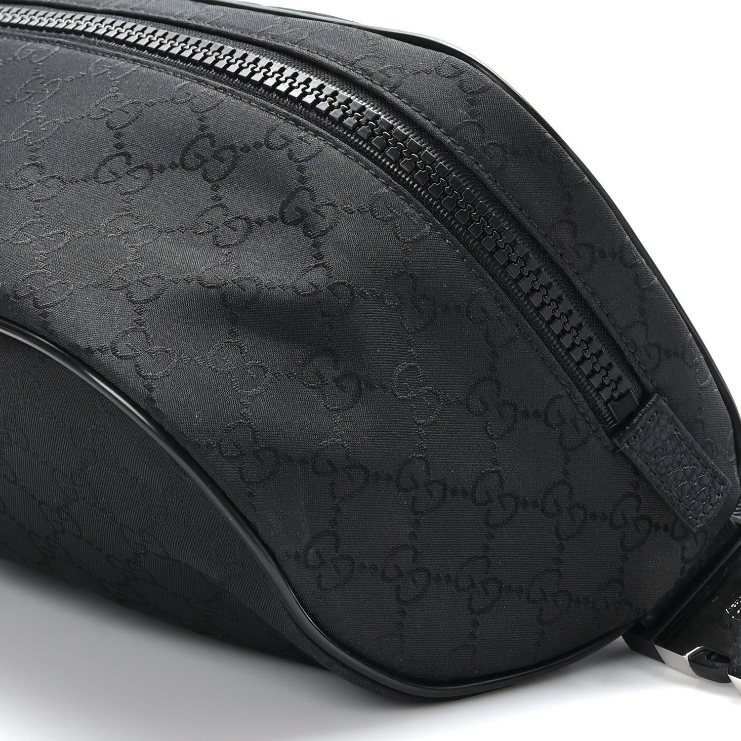 Gucci Nylon Monogram Fanny Pack Belt Bag Black 9 of 10