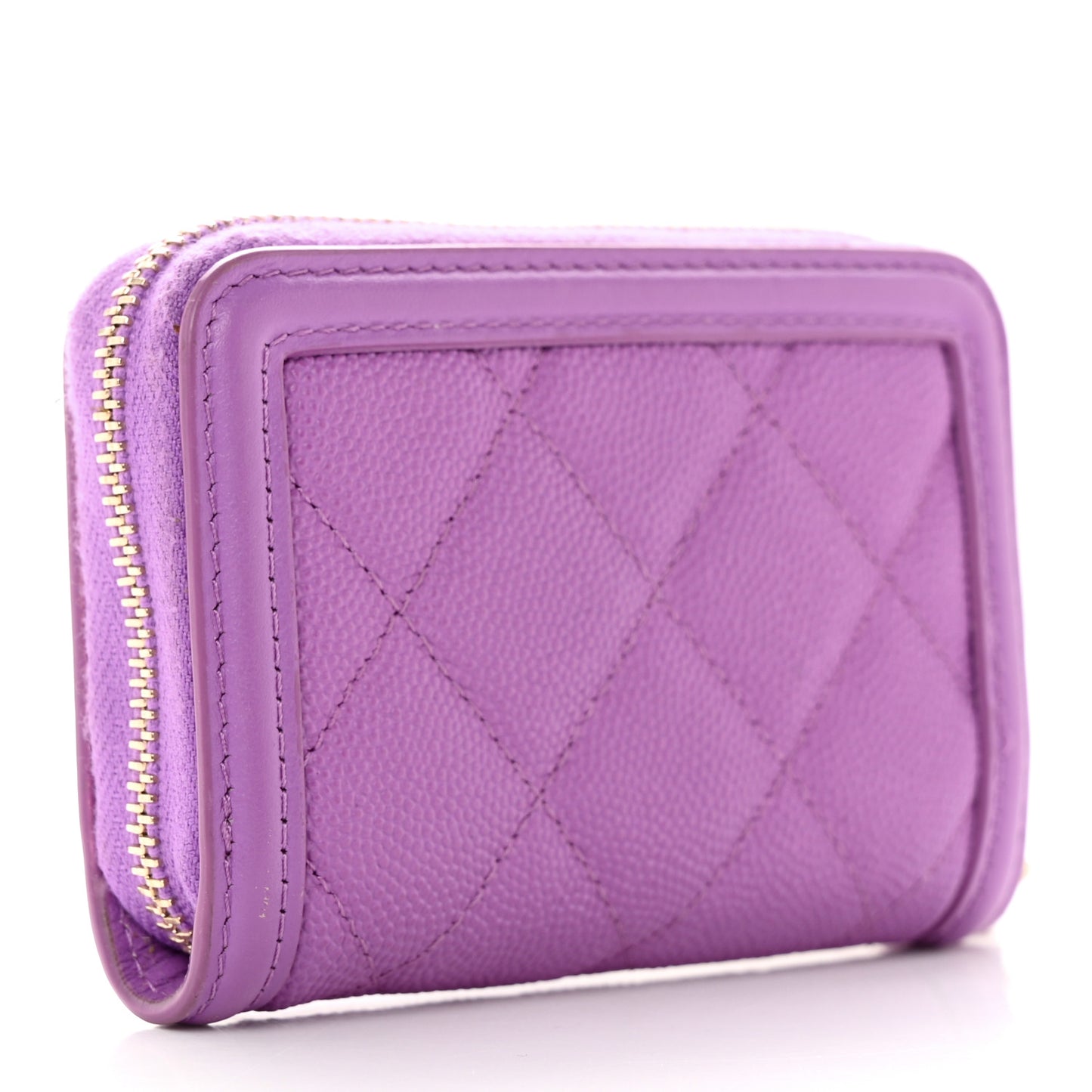 Caviar Quilted Filigree Coin Purse Purple