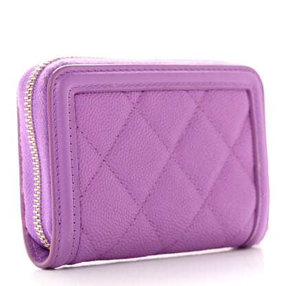 Chanel Caviar Quilted Filigree Coin Purse Purple 3 of 13