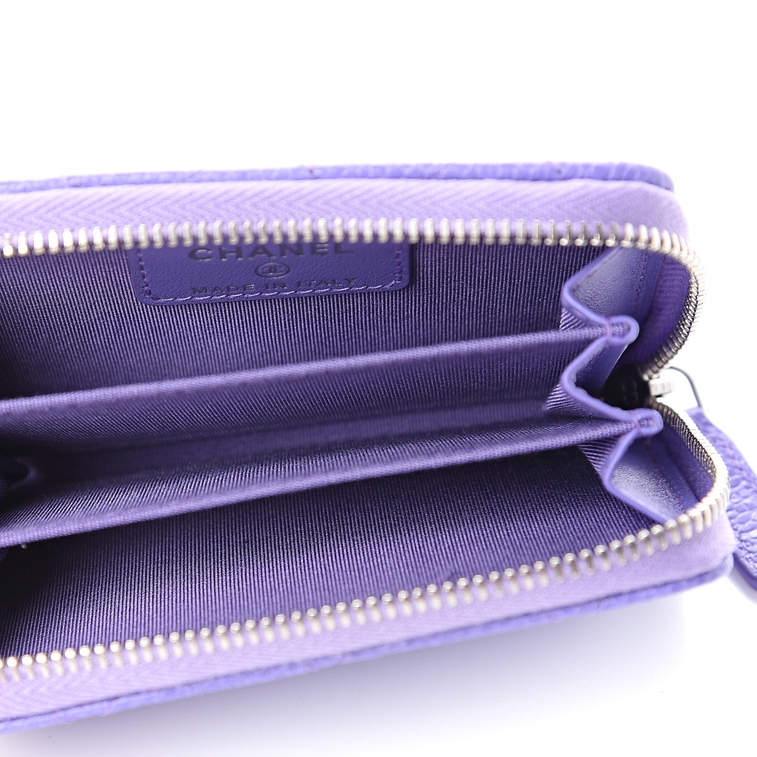 Chanel Caviar Quilted Incognito Zip Coin Purse Purple 4 of 7