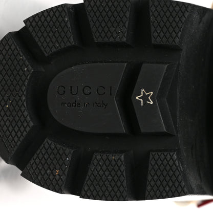 Gucci Magnum Calfskin Pearl Lace Up Combat Ankle Boots 41 Black 6 of 9