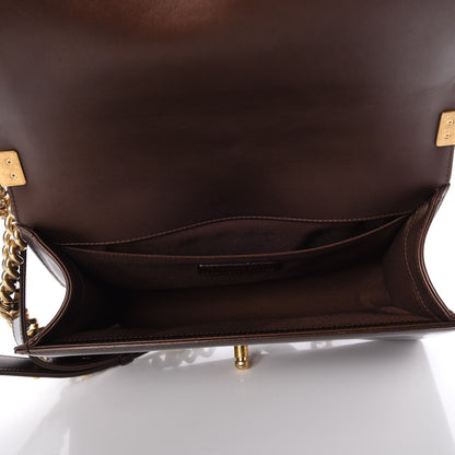 Chanel Metallic Patent Calfskin Quilted Medium Boy Flap Brown 5 of 8