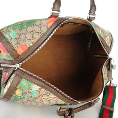 Gucci GG Supreme Monogram Tian Web Medium Duffle Beige Multicolor New Acero 5 of 8