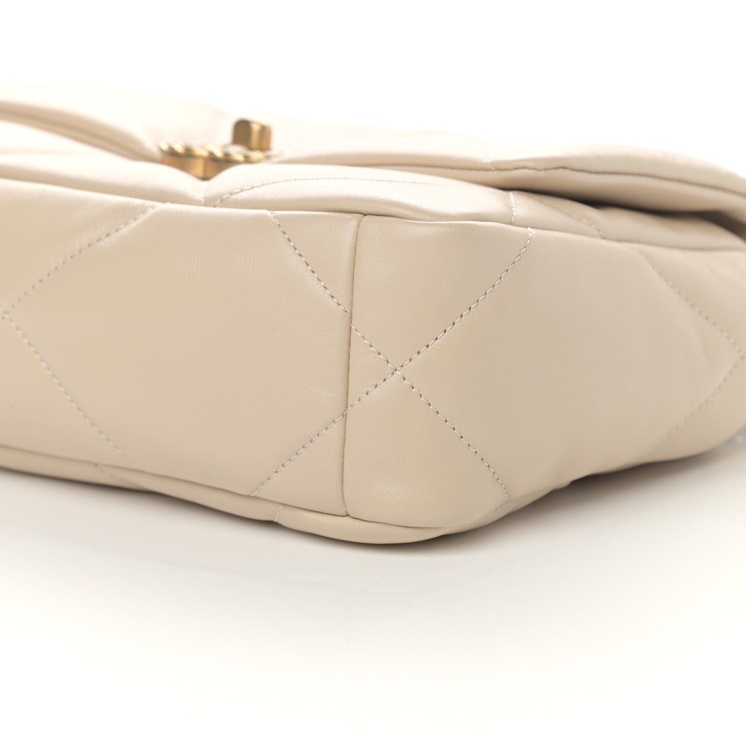 Chanel Goatskin Quilted Medium Chanel 19 Flap Beige 10 of 11