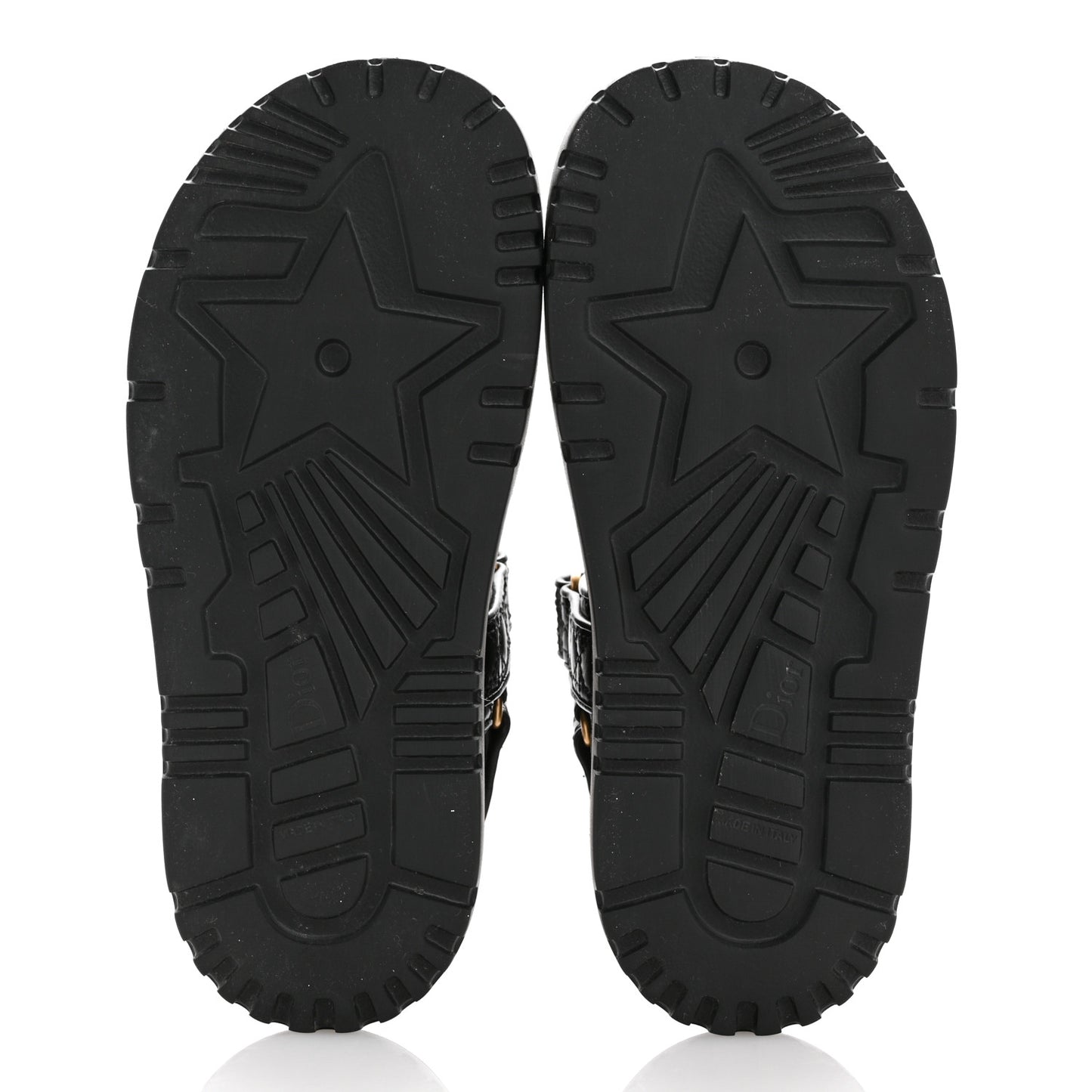 Calfskin Cannage Dioract 10mm Sandals 37 Black