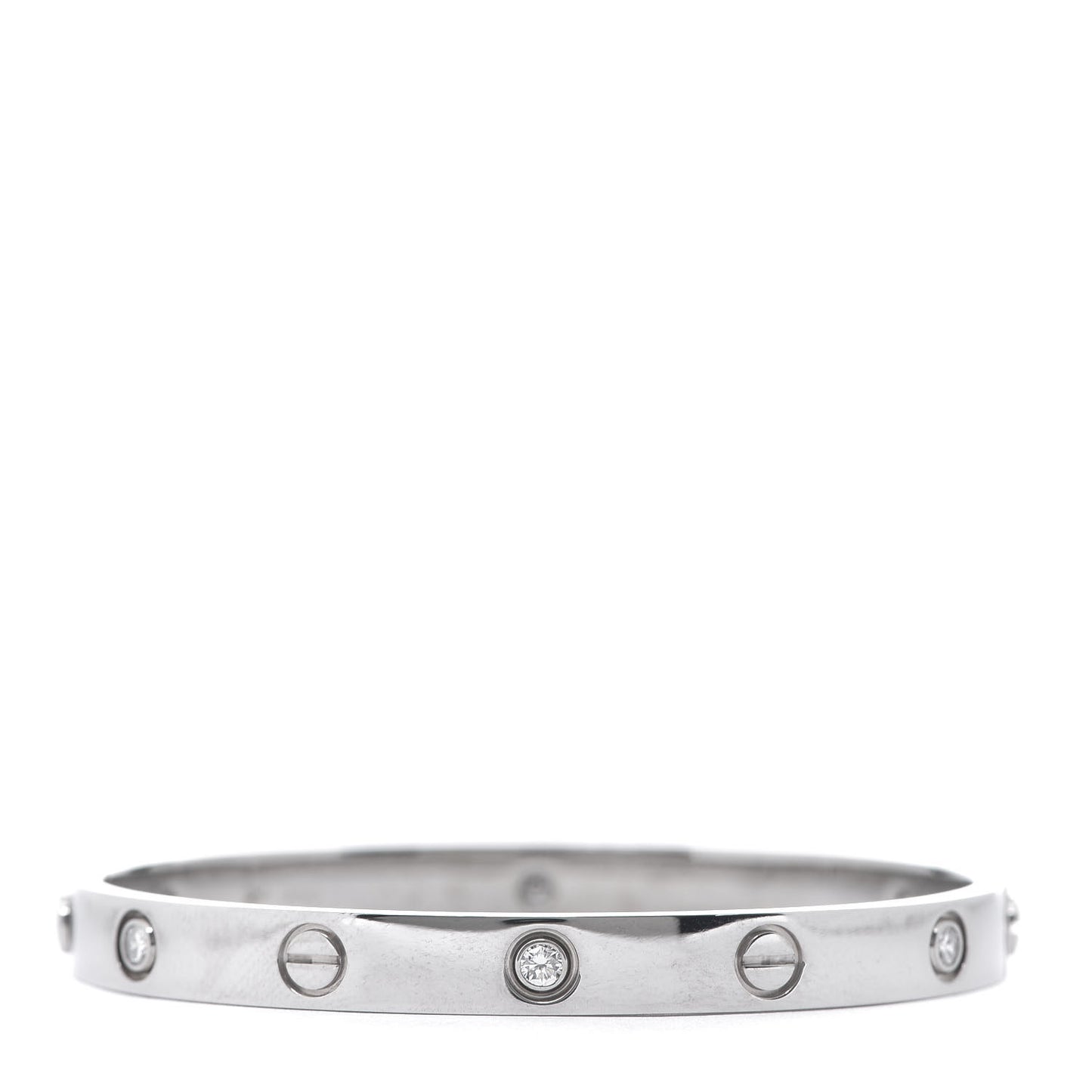 18K White Gold 6 Diamond LOVE Bracelet 17
