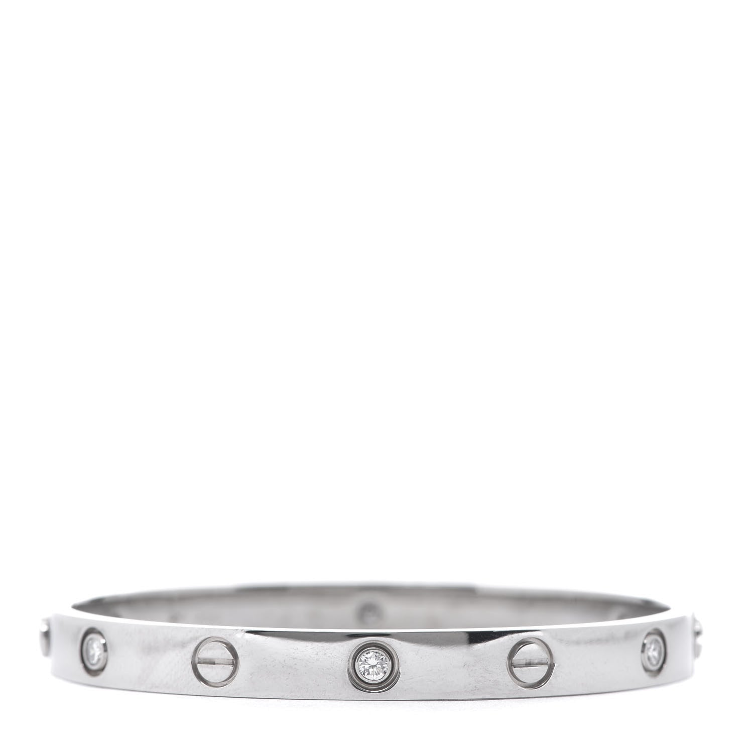 Cartier 18K White Gold 6 Diamond LOVE Bracelet 17 2 of 5