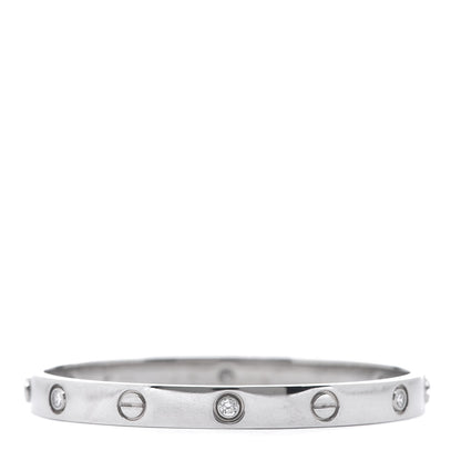 Cartier 18K White Gold 6 Diamond LOVE Bracelet 17 2 of 5