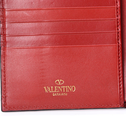Valentino Garavani Vitello Rockstud Flip Lock Compact Wallet Red 5 of 10