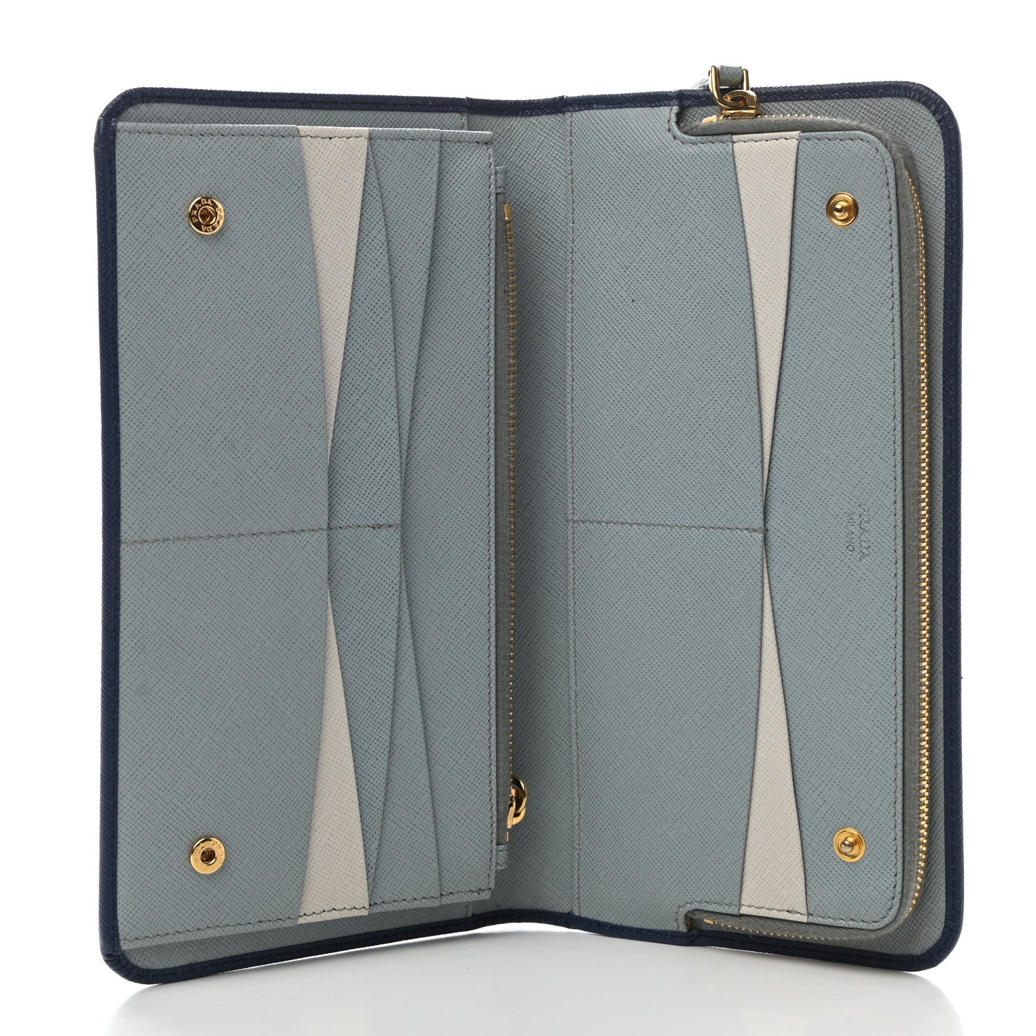 Prada Saffiano Colour Wallet Bluette 5 of 11