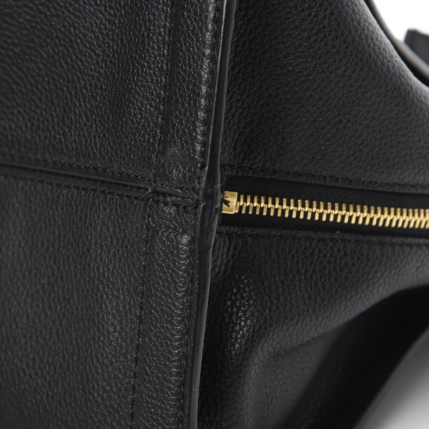 Alexander McQueen Pebbled Calfskin Large Skull Padlock Zip Around Tote Black 13 of 15