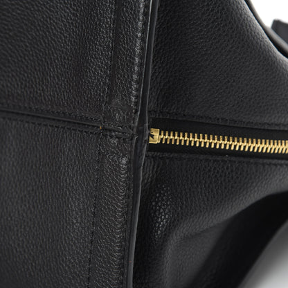 Alexander McQueen Pebbled Calfskin Large Skull Padlock Zip Around Tote Black 13 of 15