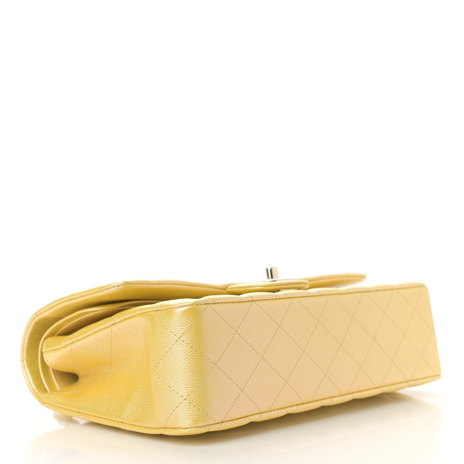 Chanel Iridescent Caviar Quilted Medium Double Flap Yellow 4 of 13