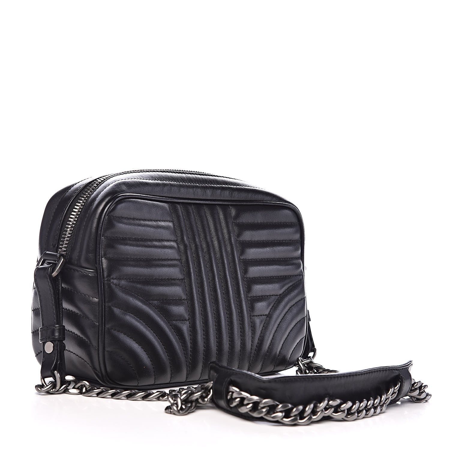 Prada Soft Calfskin Diagramme Crossbody Bag Black 4 of 13