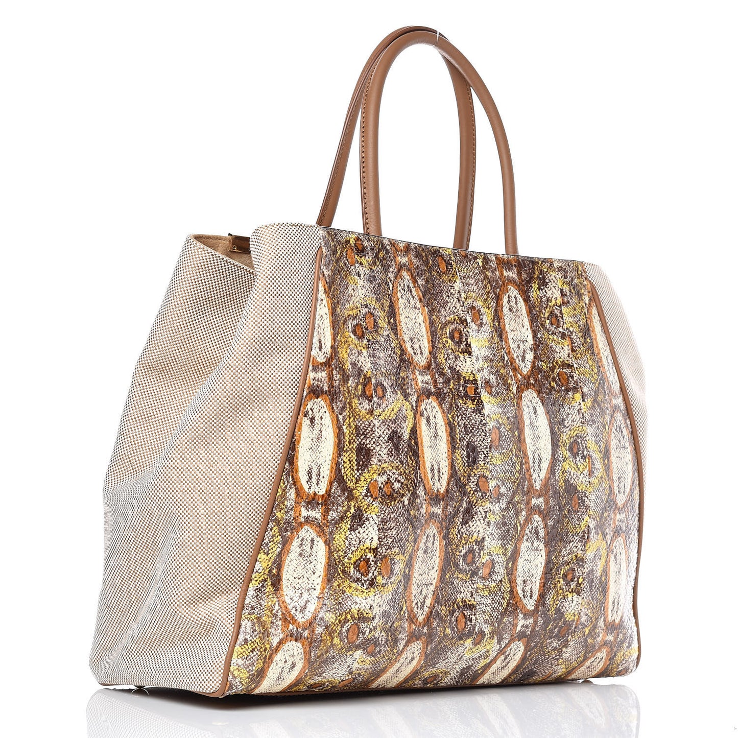 Snakeskin Large 2Jours Tote Natural Multicolor