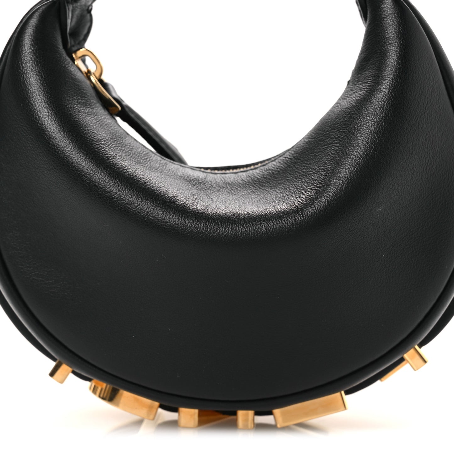 Vitello Grace Matte Nano Fendigraphy Hobo Charm Black