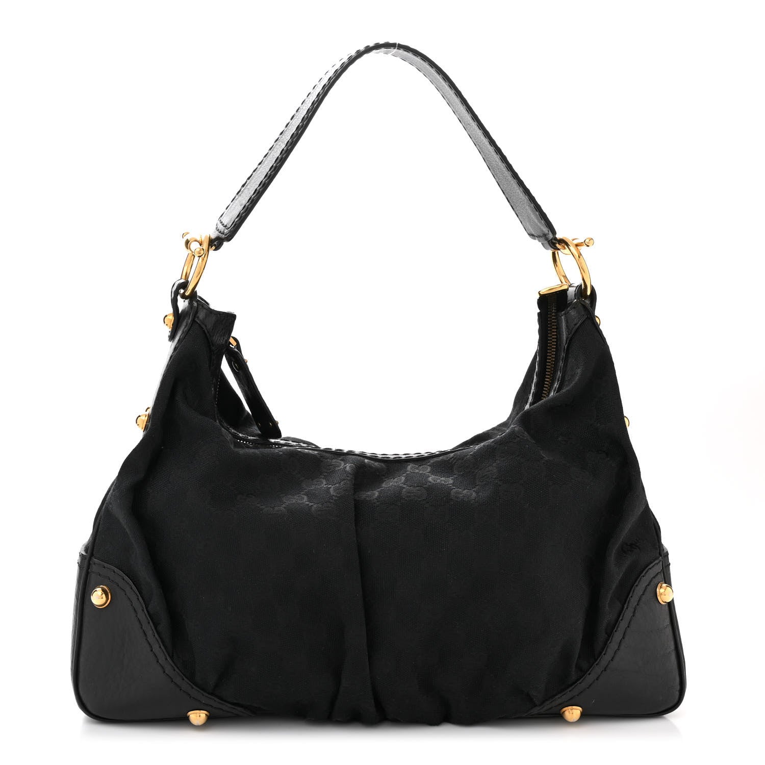 Gucci Monogram Medium Jockey Hobo Black 1 of 10