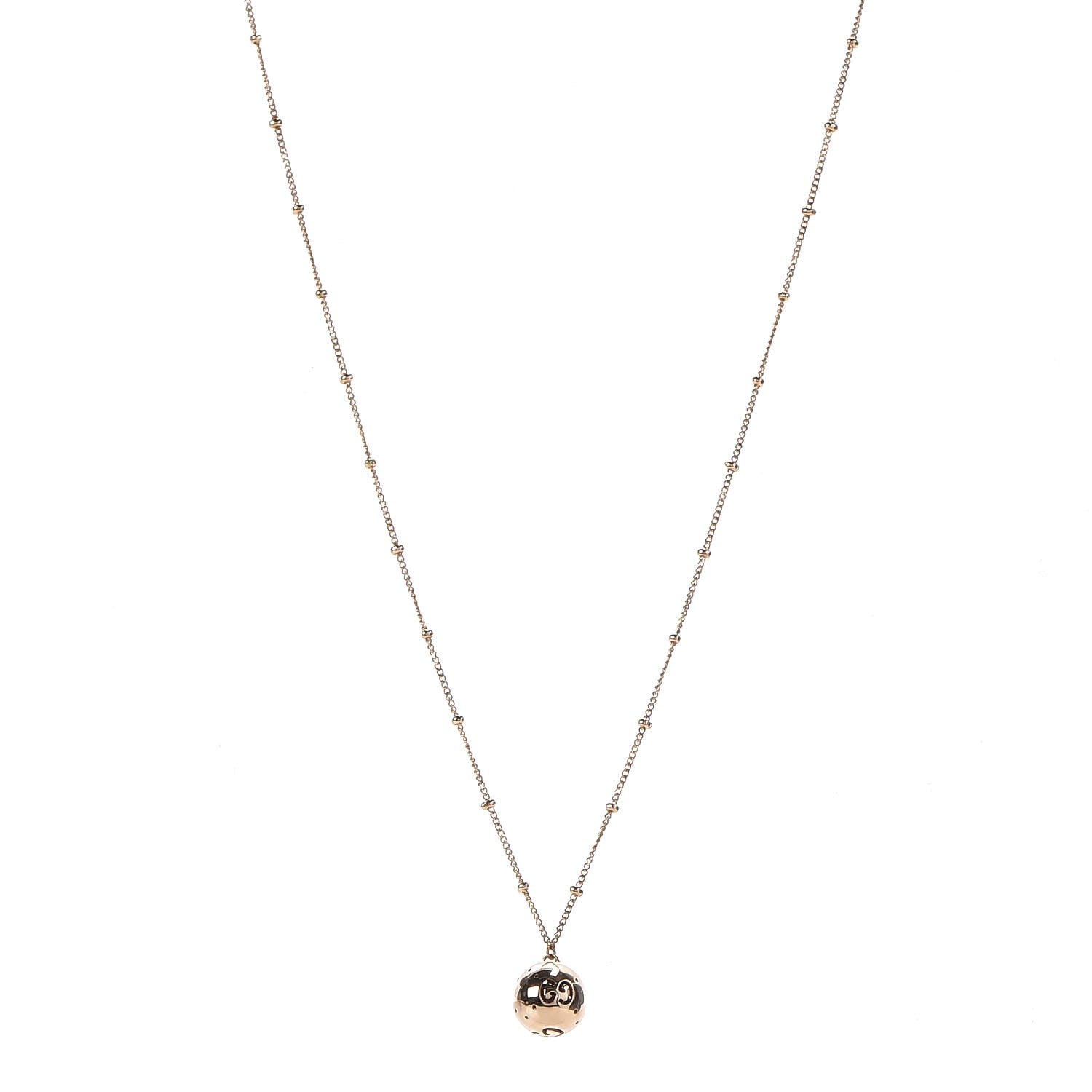 Gucci 18K Rose Gold Icon Station Pendant Necklace 1 of 6