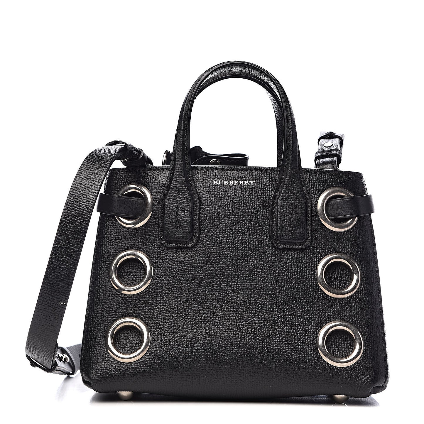 Grainy Calfskin House Check Grommet Baby Banner Tote Black