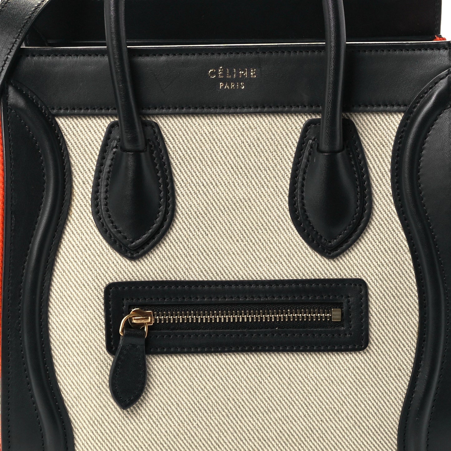 Canvas Smooth Calfskin Nano Tri-Color Luggage Natural