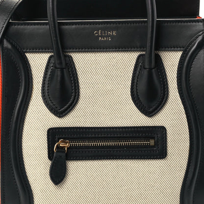Celine Canvas Smooth Calfskin Nano Tri-Color Luggage Natural 7 of 9