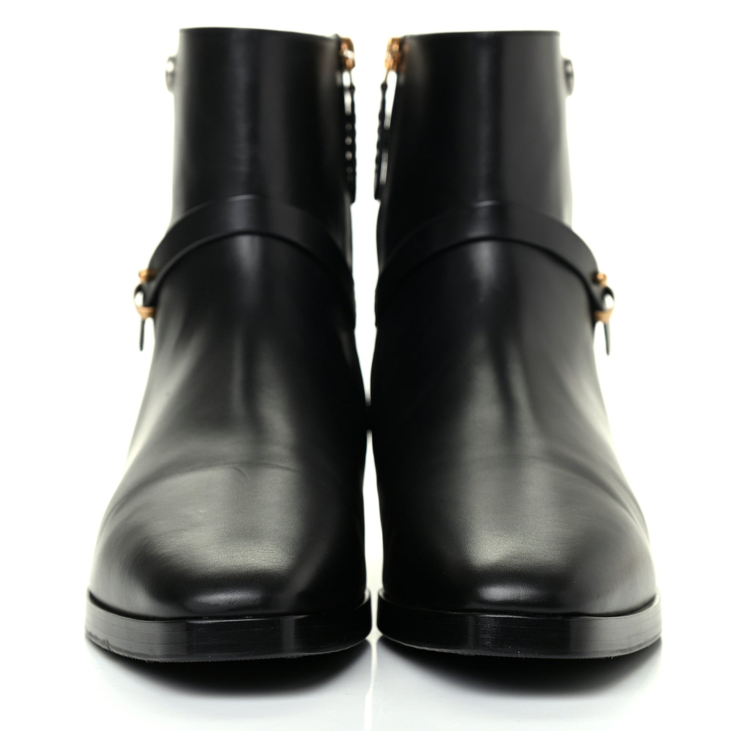 Calfskin Womens GG Ankle Boots 39 Black