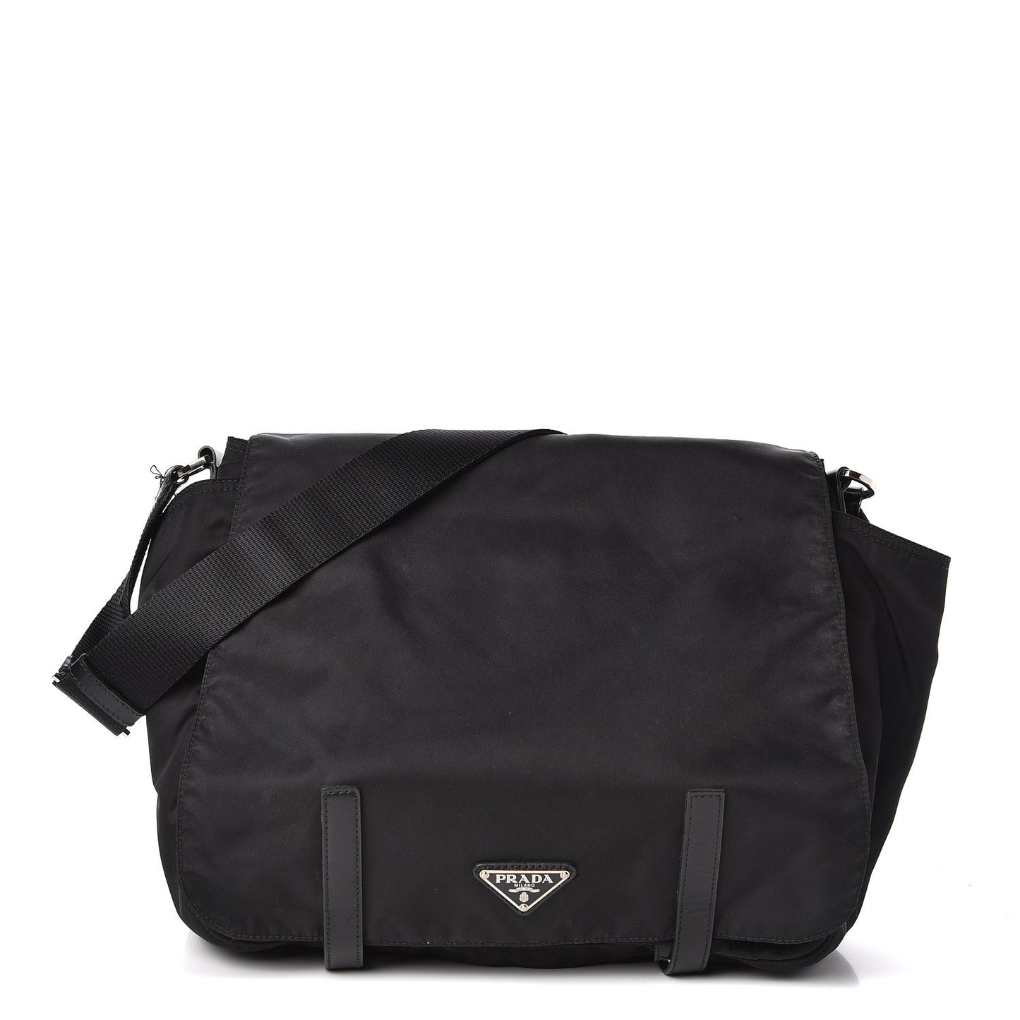 Nylon Vela Messenger Bag Black
