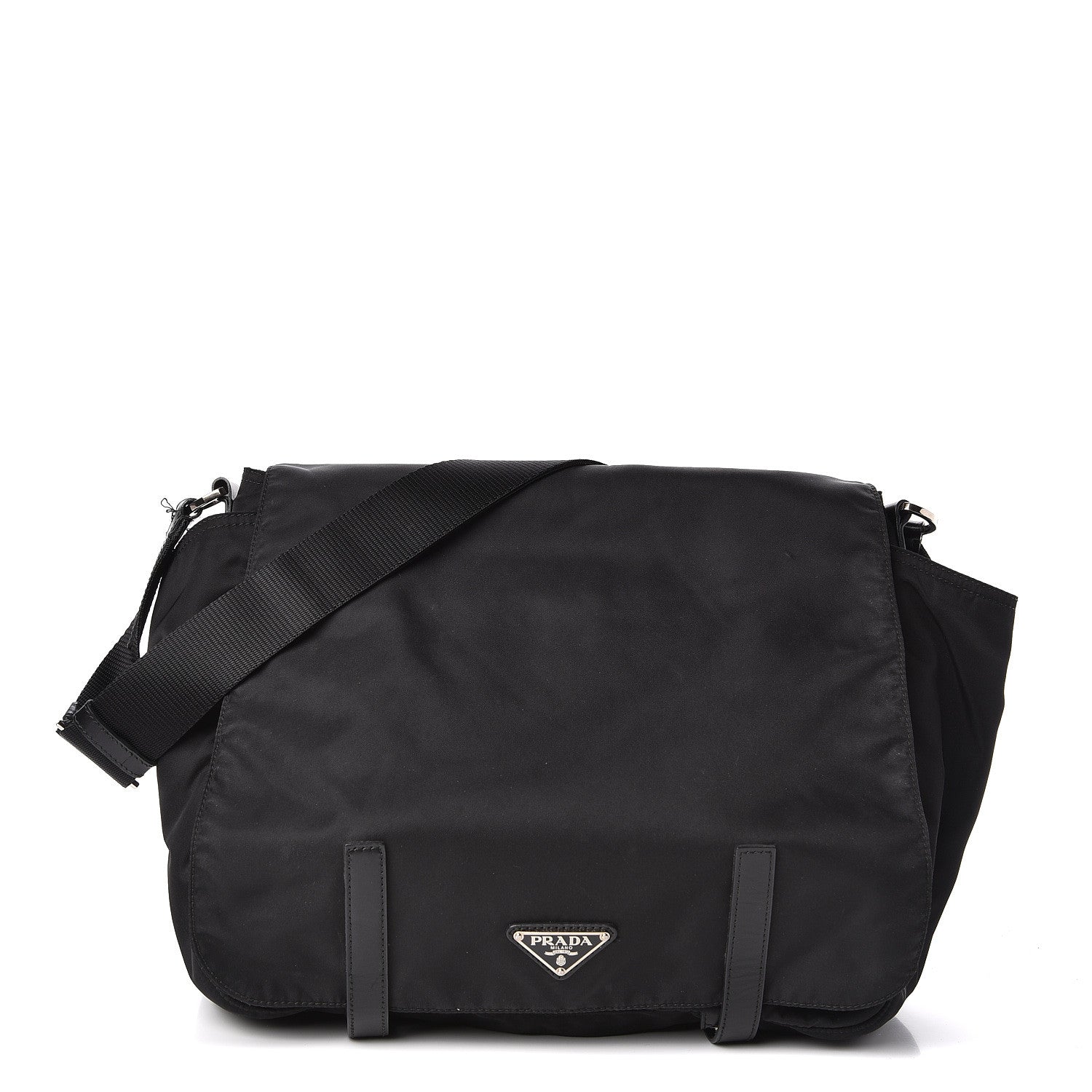 Prada Nylon Vela Messenger Bag Black 1 of 12