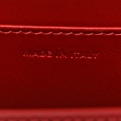 Celine Shiny Calfskin Triomphe Card Holder on Chain Velvet Red 7 of 10