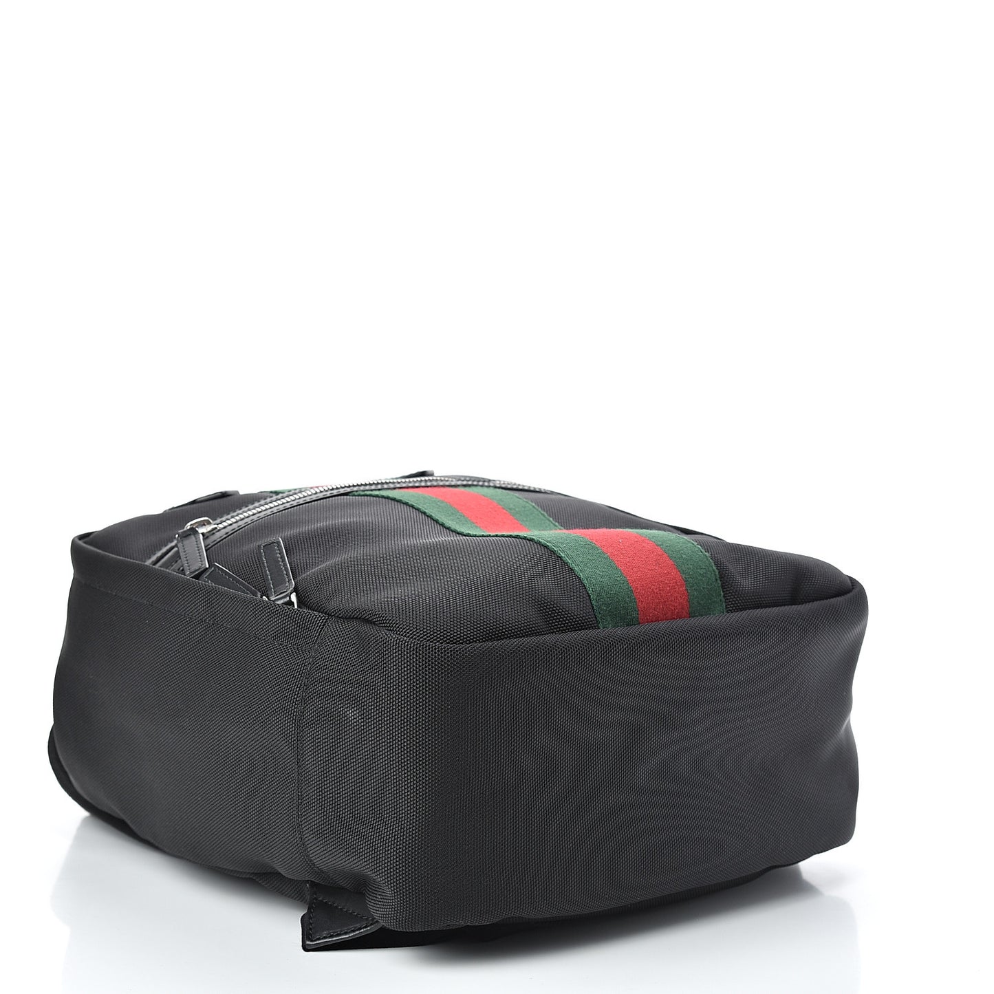 Techno Canvas Appia Calfskin Web Tote Backpack Black