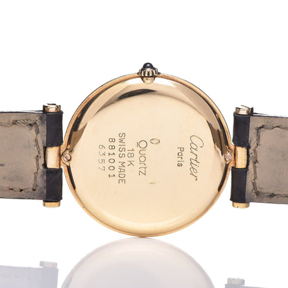 Cartier 18K Yellow Gold Alligator 30mm Vendome Quartz Watch 8 of 10