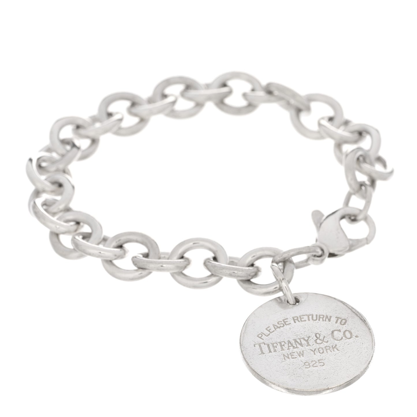 Sterling Silver Return to Tiffany Round Tag Charm Bracelet