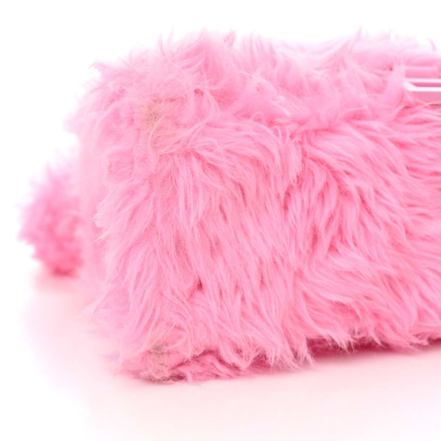 Faux Fur Medium Fluffy Hourglass Top Handle Bag Pink