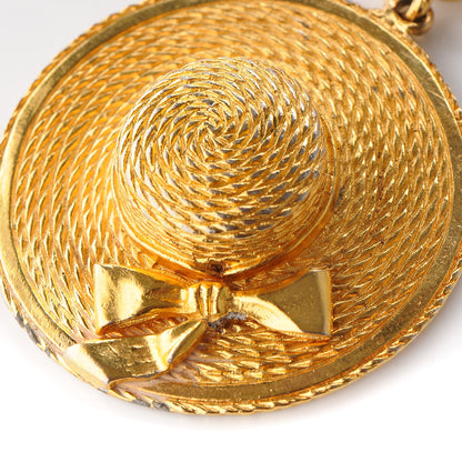 Chanel 2.55 Flap Bag Hat Necklace Gold 6 of 7