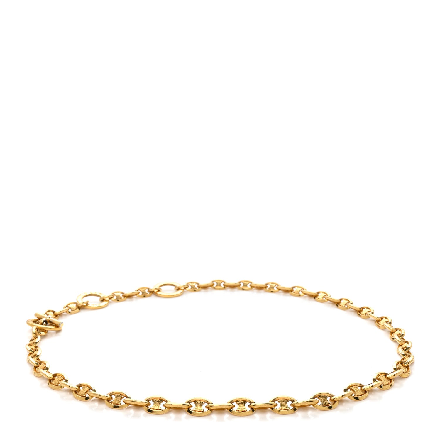 Celine Metal Chain Triomphe Belt Gold 2 of 3