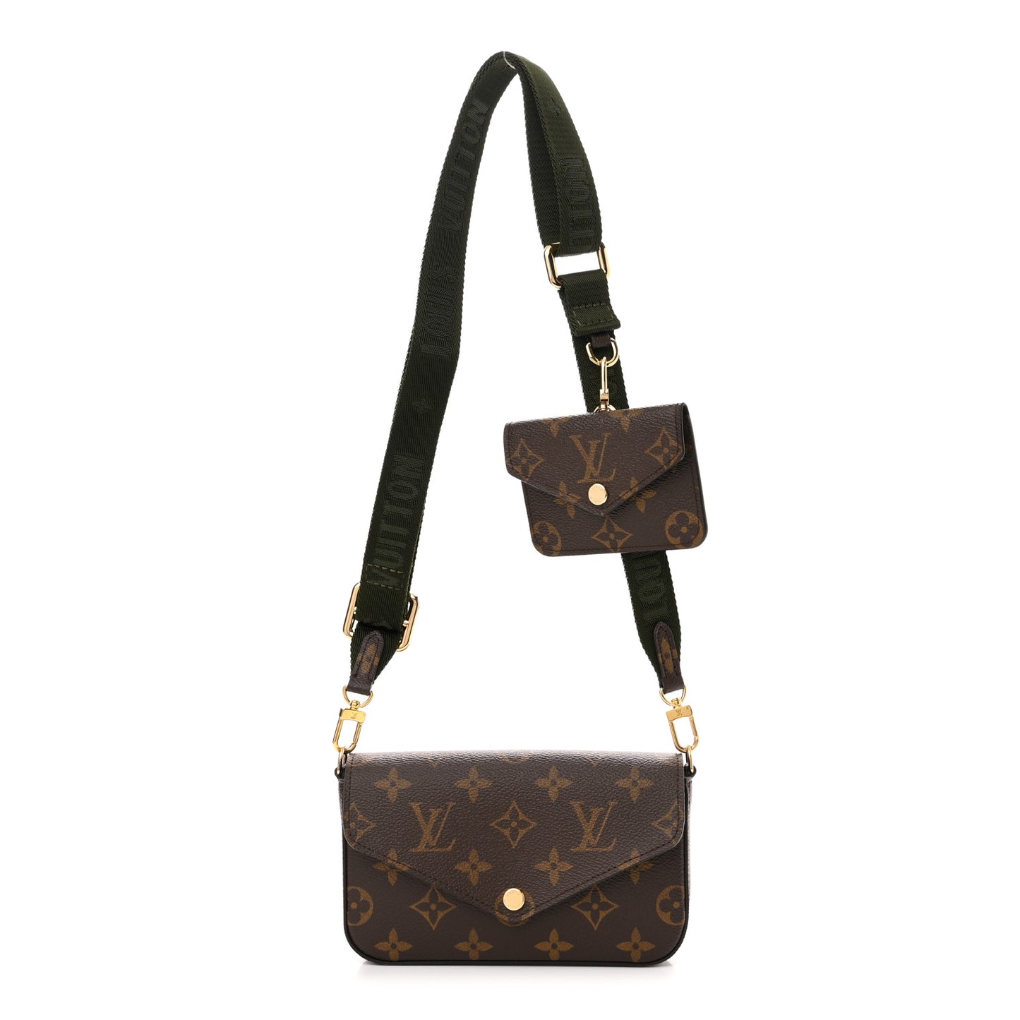 Monogram Felicie Strap & Go Kaki