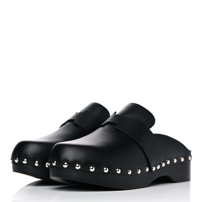 Hermes Calfskin Calya Mules 36 Black 3 of 9