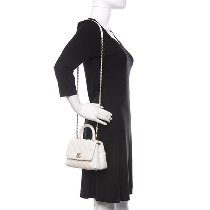 Chanel Iridescent Caviar Quilted Extra Mini Coco Handle Flap Ivory 2 of 13