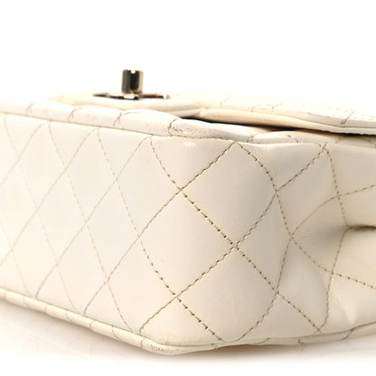 Chanel Lambskin Quilted Mini Crystal Top Handle Rectangular Flap White 10 of 17