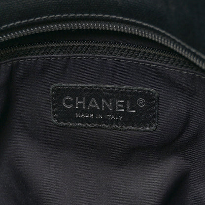 Chanel Coated Canvas Quilted Large Paris Biarritz Tote Black 6 of 10