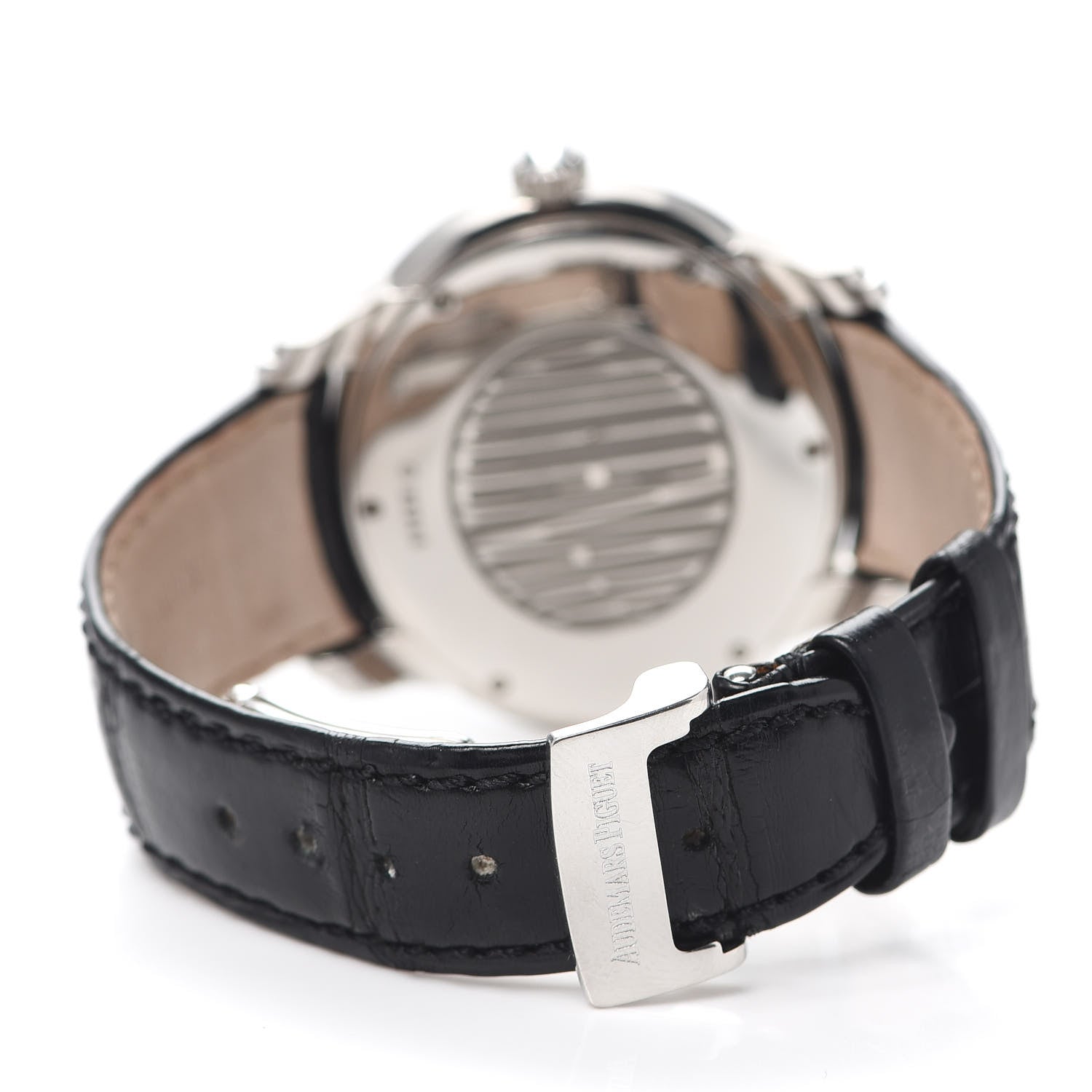 Audemars Piguet Stainless Steel Alligator Diamond 39.5mm Millenary Automatic Watch Black 77301ST.ZZ.D002CR.0 3 of 6