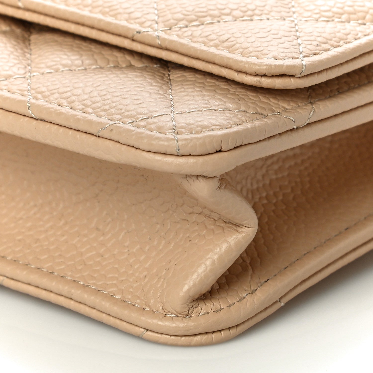 Chanel Caviar Quilted Wallet On Chain WOC Beige 11 of 12