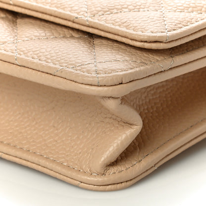 Chanel Caviar Quilted Wallet On Chain WOC Beige 11 of 12