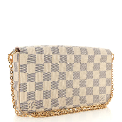 Louis Vuitton Damier Azur Pochette Felicie Chain Wallet Rose Ballerine 4 of 12